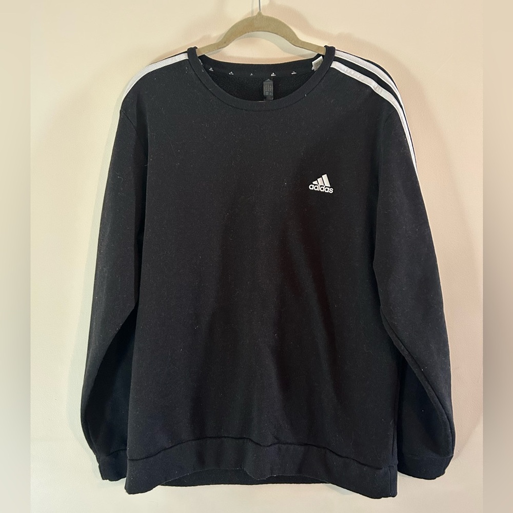Adidas Three Stripe Crew Neck Sweatshirt
